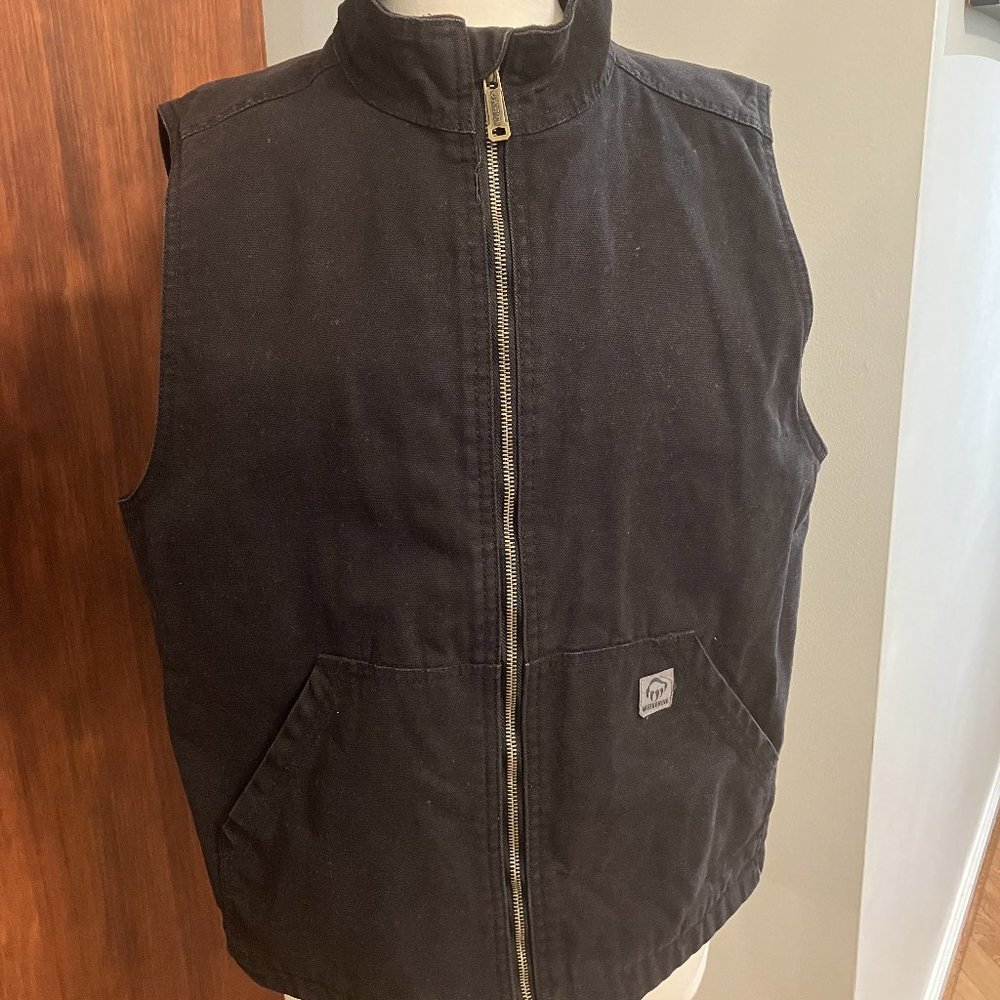 Wolverine Fleece Lined Black Vest - Men's Size Large